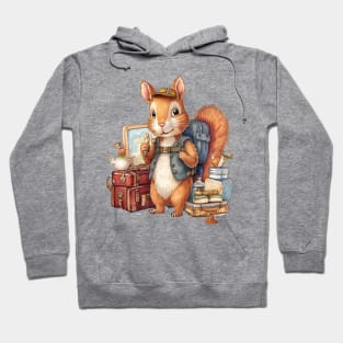 Watercolor Adventure Squirrel #5 Hoodie